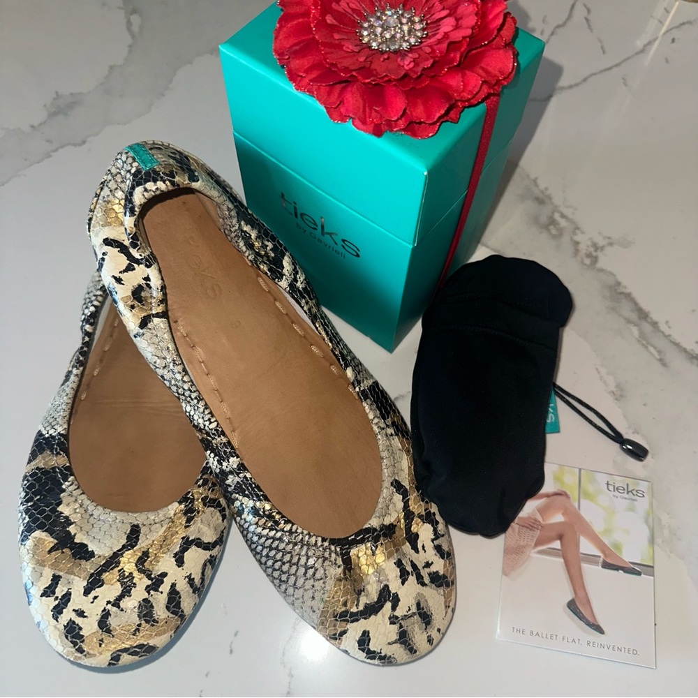 Tieks Women's Snakeskin Pattern Ballet Flats sz 9